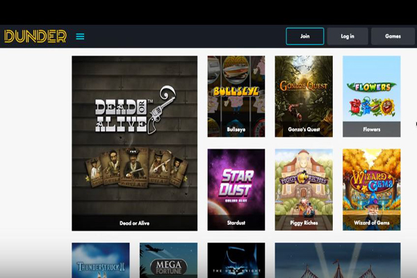 Play games at Dunder Casino Online