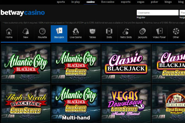 Play Blackjack at BetWay casino