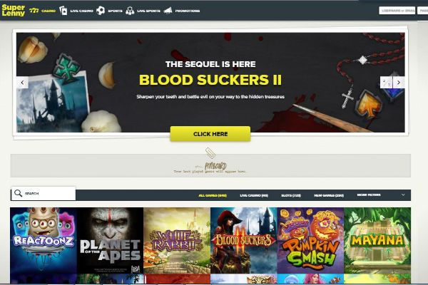 Play at Super Lenny Casino Online